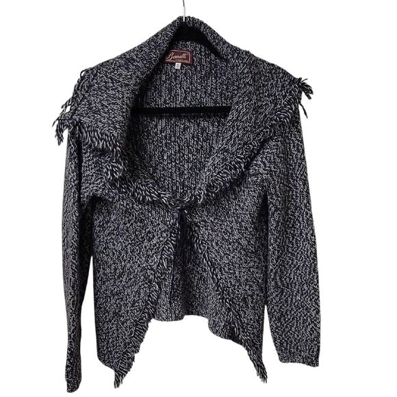 Berretti Cardigan Wool Blend Sweater Fringe Detail Tie Front Womens Small - Picture 1 of 9